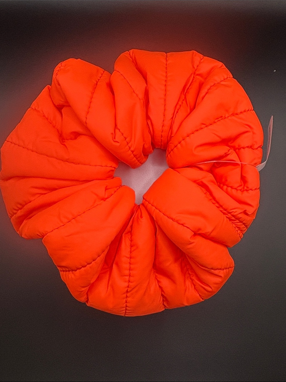 Free People Puffer Scrunchie Hair Accessory - Vibrant Orange, NWT